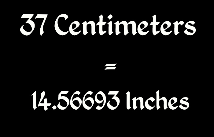 37 cm in inches